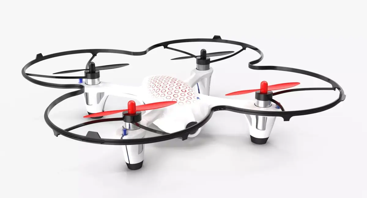 Hubsan X4 H107C White Propeller Guard Low-poly 3D model