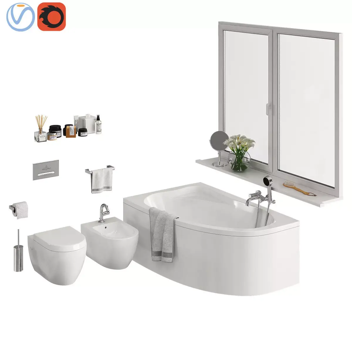 Bathroom Set 2 Part 2 3D model