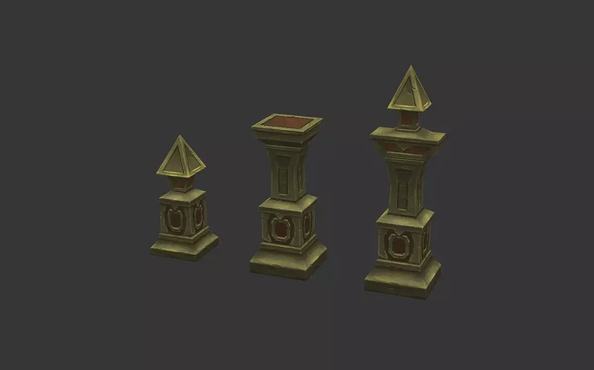 Low Poly Pillar three pillars Free low-poly 3D model