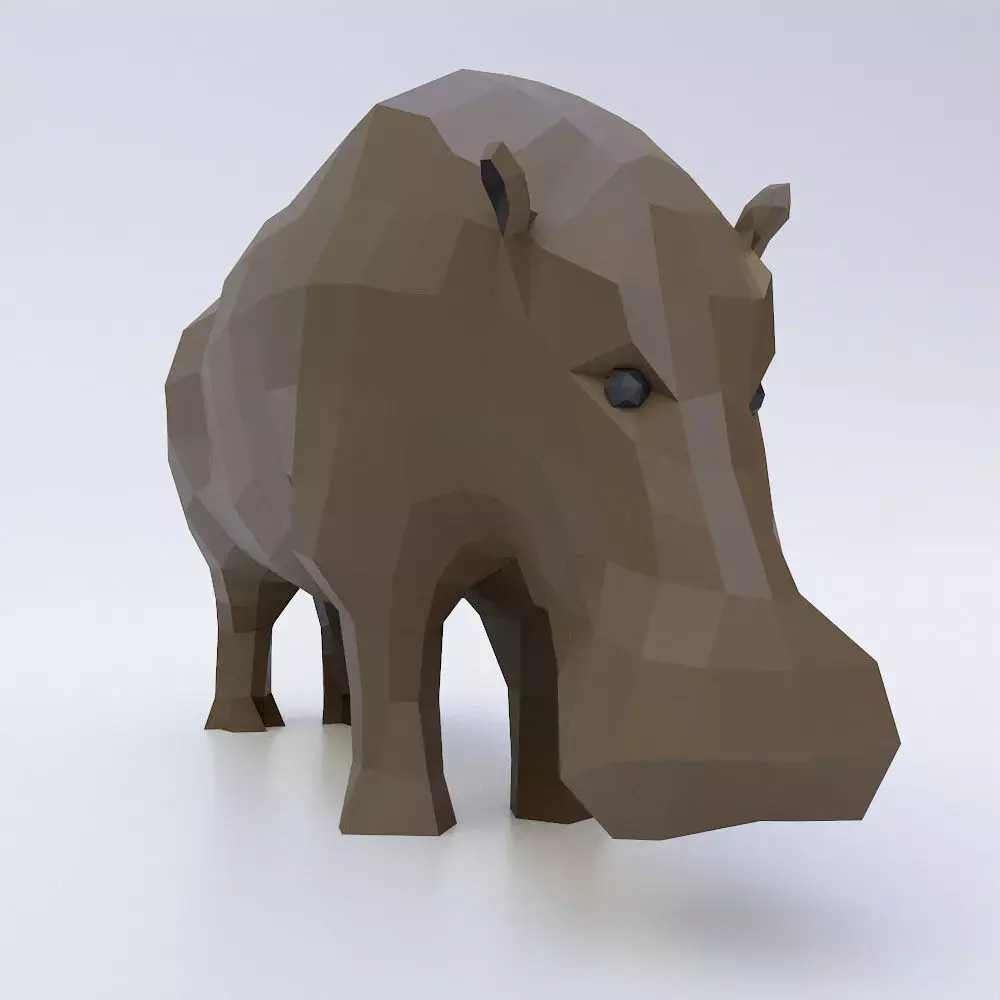 Hippopotamus 3d model Low-poly 3D model