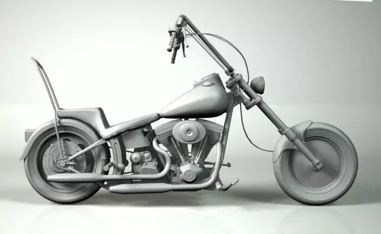 MOTORCYCLE CHOPPER HD 3D model
