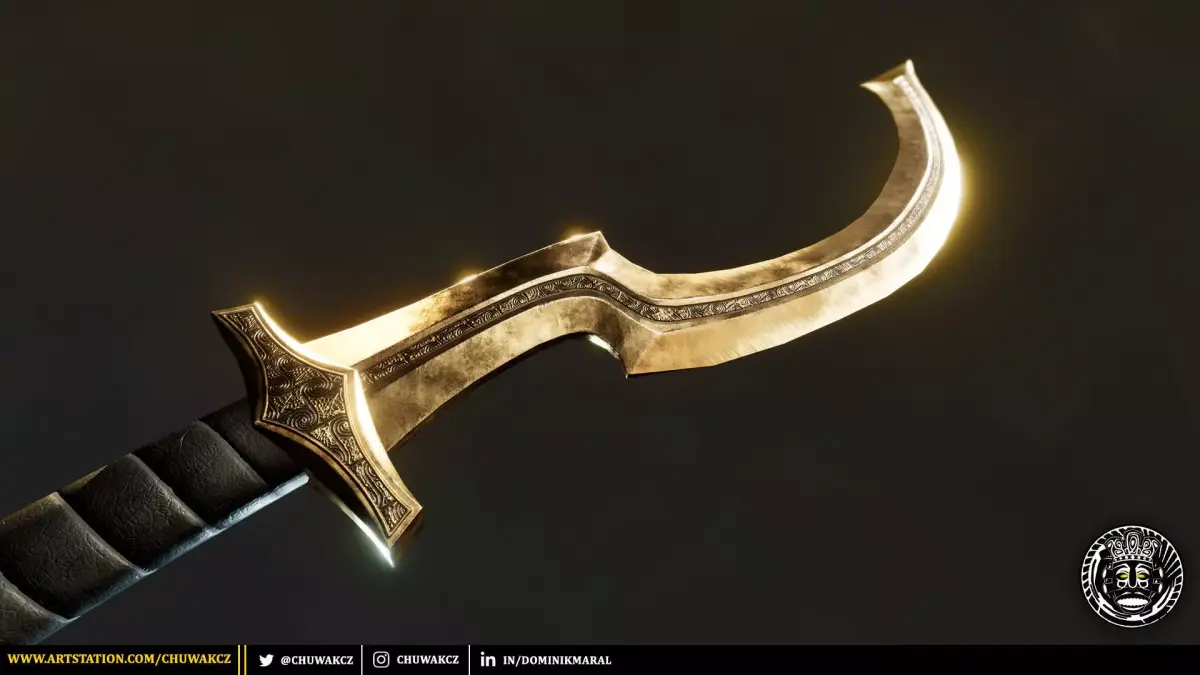 Bronze Egyptian Khopesh Sword - PBR game ready 3d weapon Low-poly 3D model