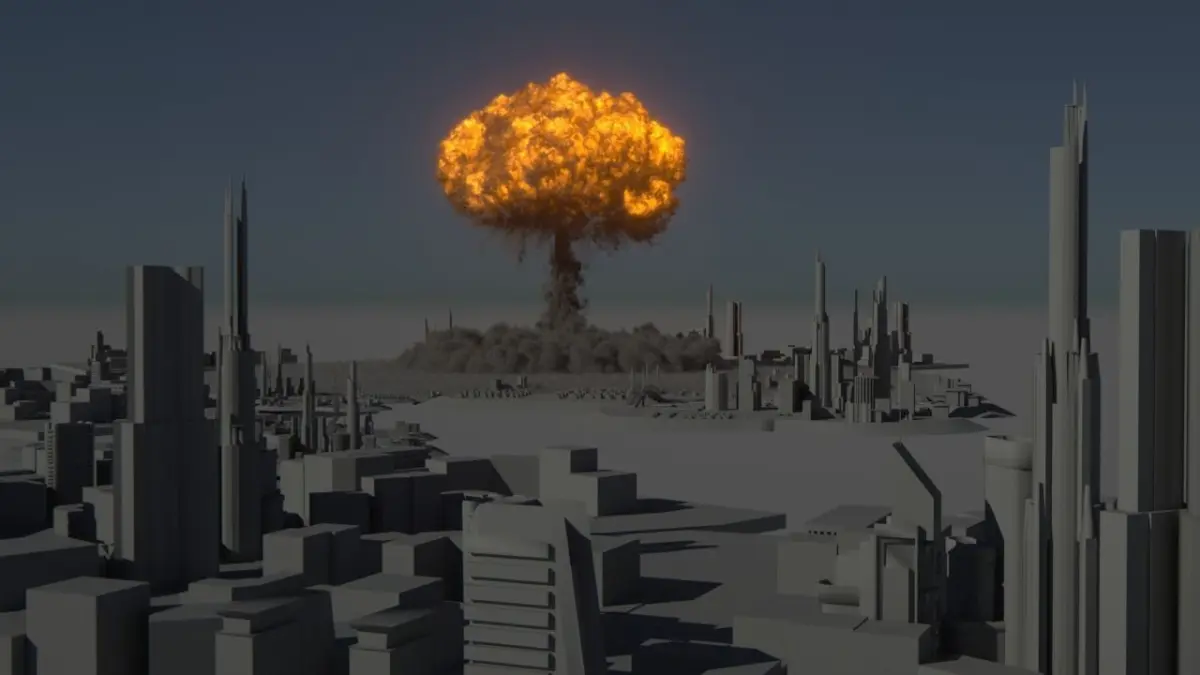 Houdini Power Asset - Nuclear Explosion Low-poly 3D model