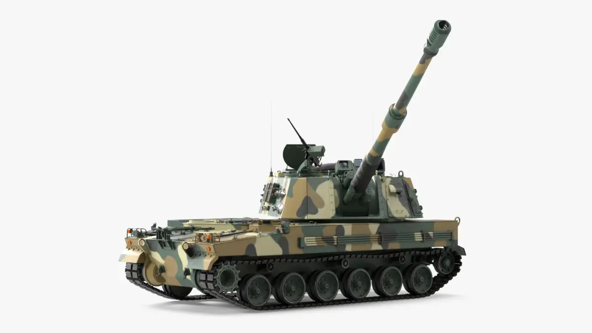 K9 Thunder South Korean Howitzer Rigged 3D model