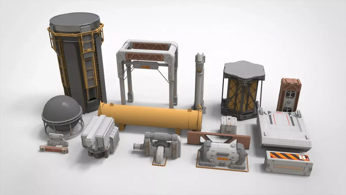 sci-fi Architecture kitbash 3 3D model
