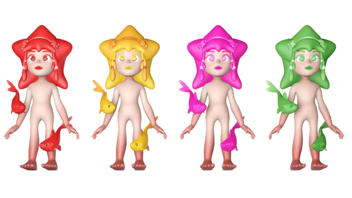 Pisces Character Girl 3D model 3D model