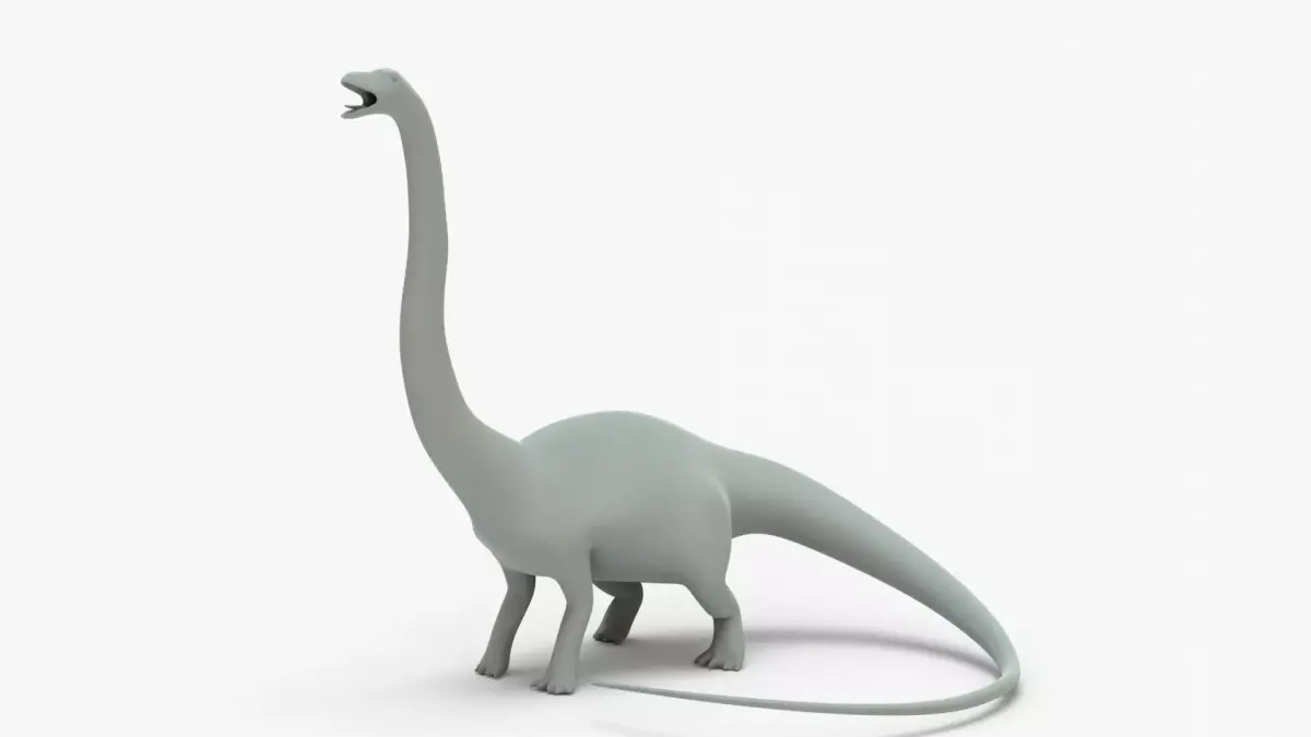Diplodocus Rigged Basemesh Low-poly 3D model