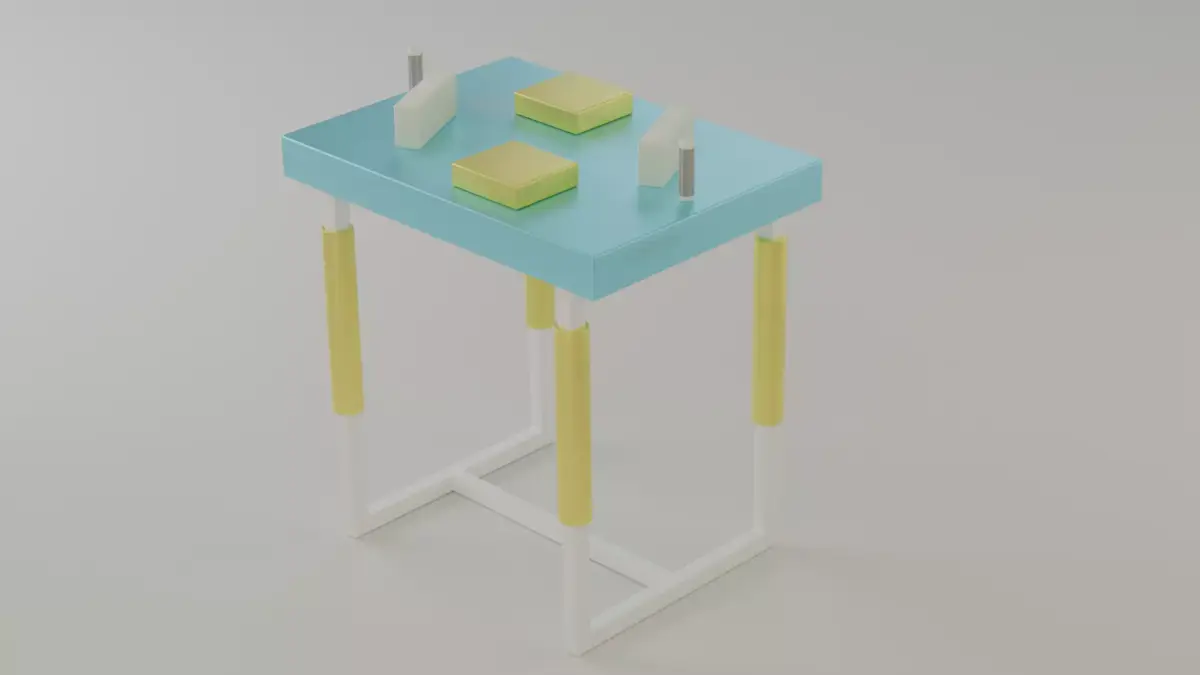 BLUE AND YELLOW Arm Wrestling Table 3D Model Blender 3D model