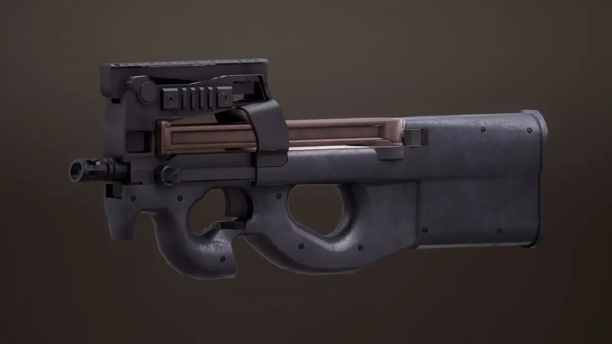 FN P90 Rigged PBR Low-poly 3D model