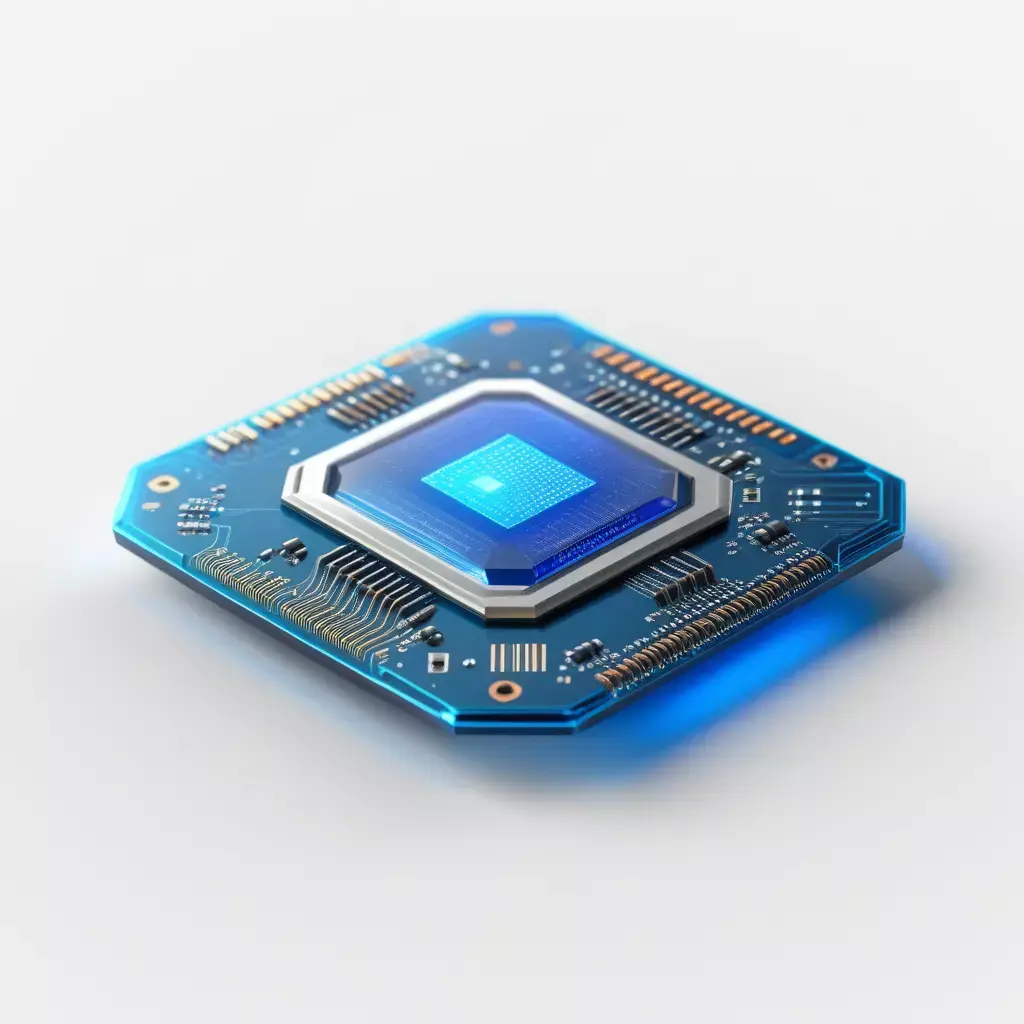 Futuristic Microchip Processor 3D Model 3D model
