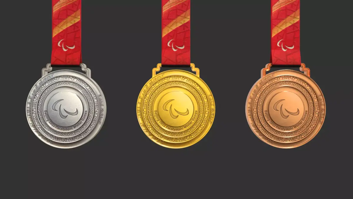 The winter of 2022 Beijing paralympic games medal Olympic medal 3D model