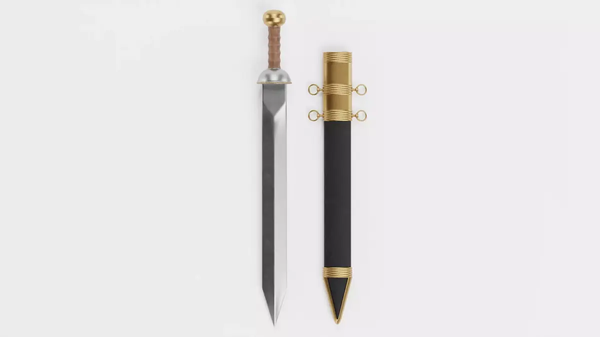 Gladius with Sheath - Roman Armor Equipment 3D model