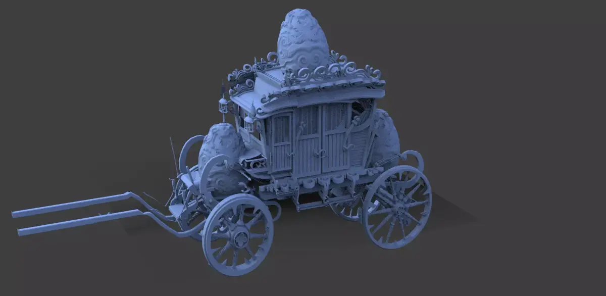High polygon Easter Stage Coach 3D model
