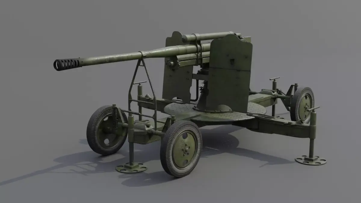 85 mm Air Defense Gun M1939 52-K Low-poly 3D model