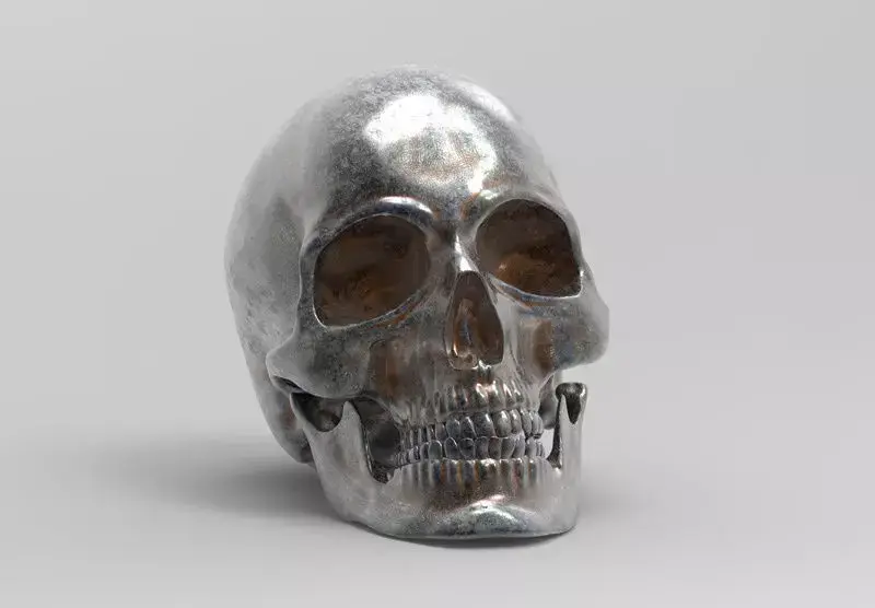 Separate anatomically correct human skull in natural size 3D print model