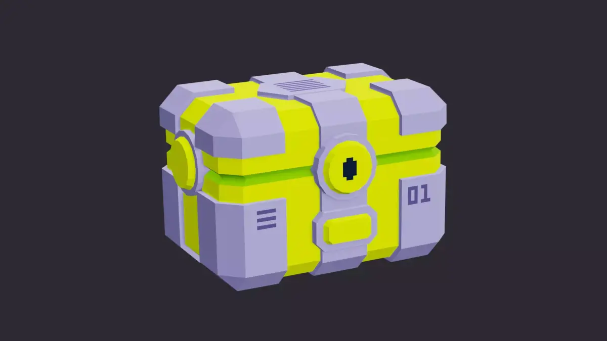Low Poly Sci Fi Tech Crate 01 3D model