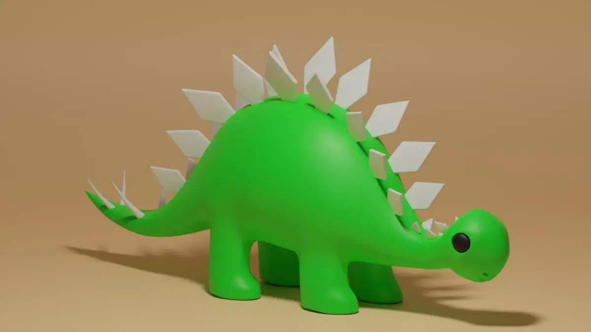 Cartoon Cute Dinosaur Stegosaurus Toy 3D model