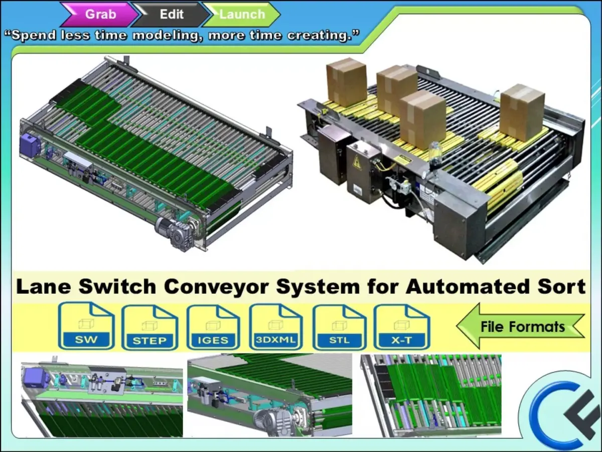 High-Speed Lane Switch Conveyor 3D model