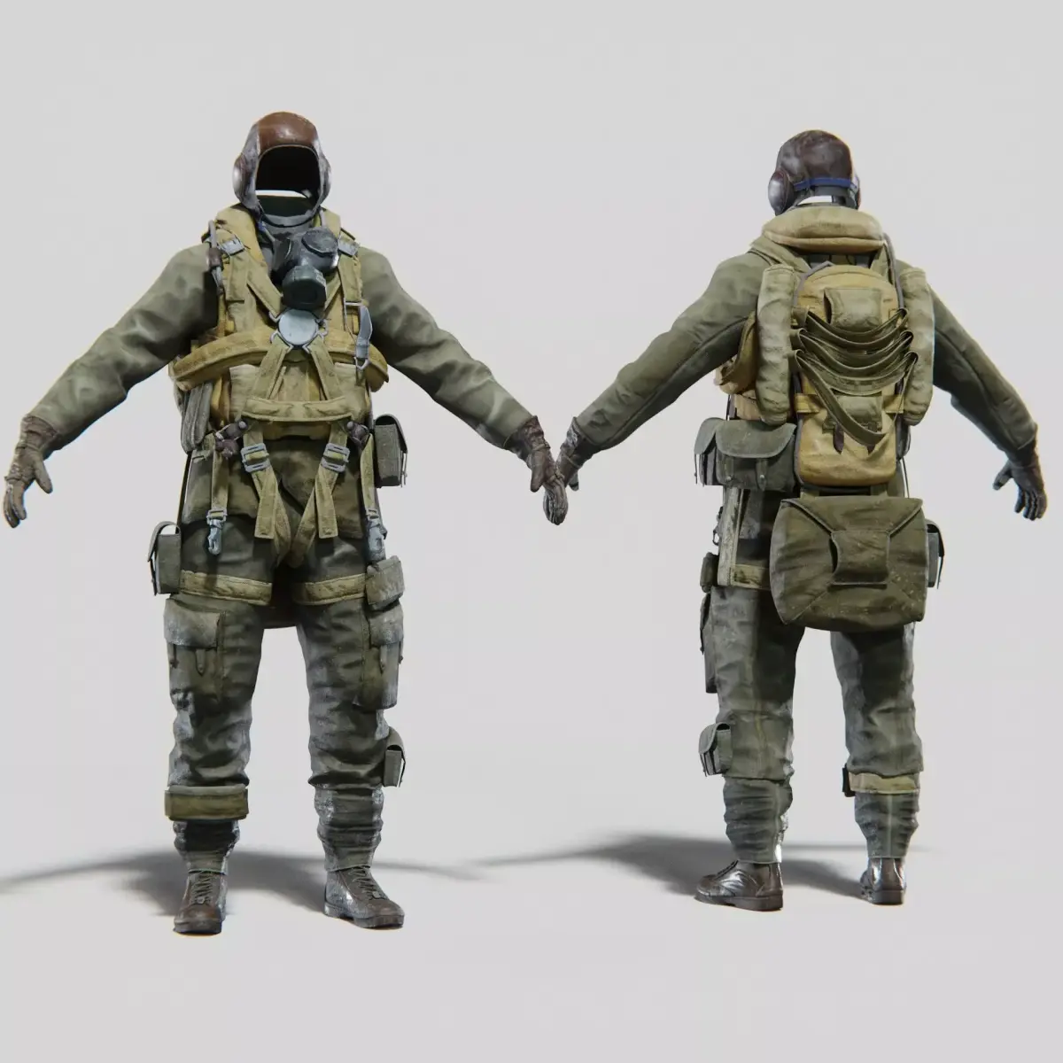 SOLDIER WWII USA Paratrooper Rigged 3D model
