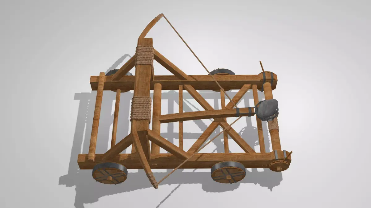 Medieval Catapult Low-poly 3D model order