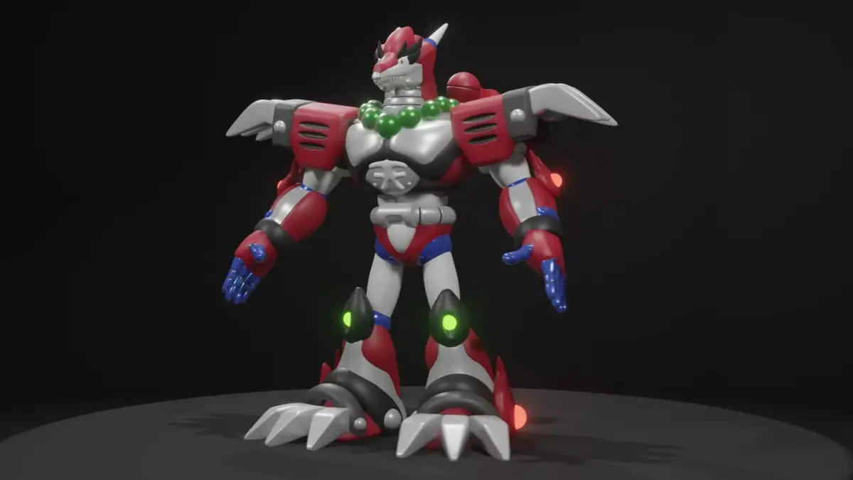 Magma Dragoon Low-poly 3D model