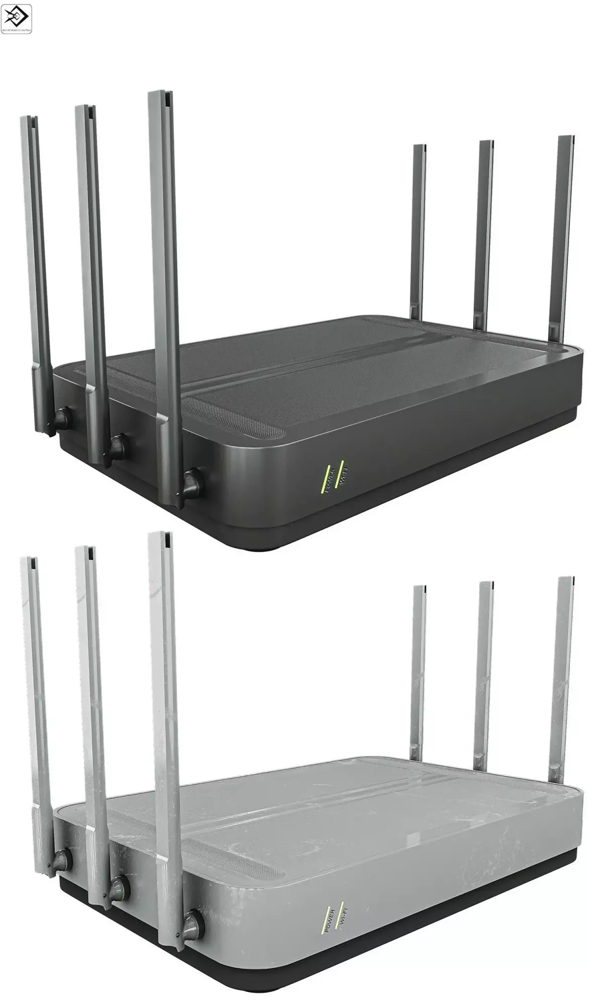 Router PBR 2 Types Low-poly 3D model