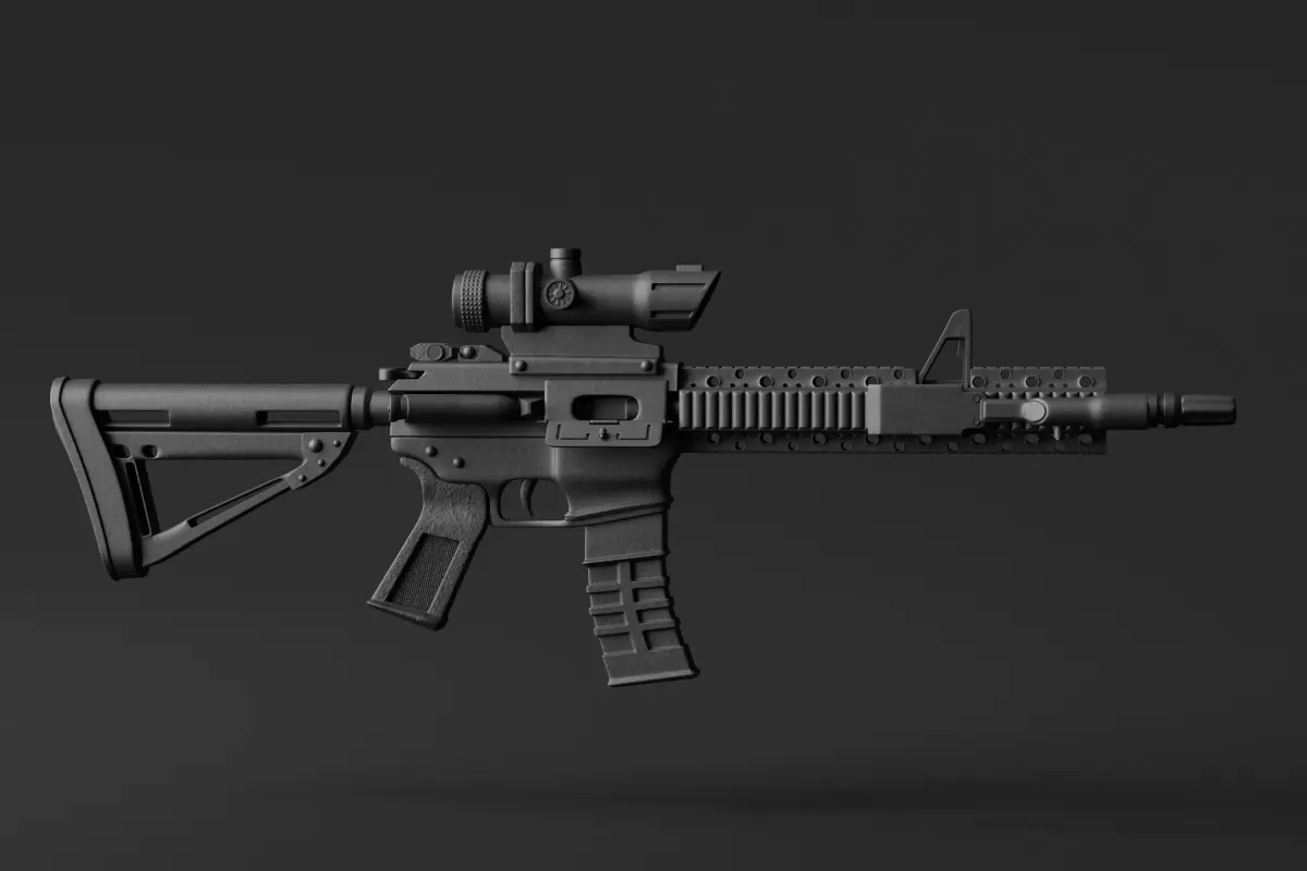 Assault Rifle Low-poly 3D model buy