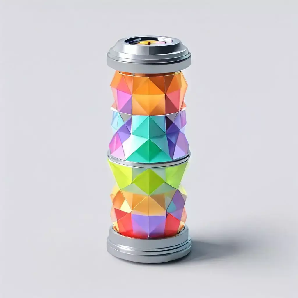 Stylized Rainbow Crystal Column Decoration Low-poly 3D model