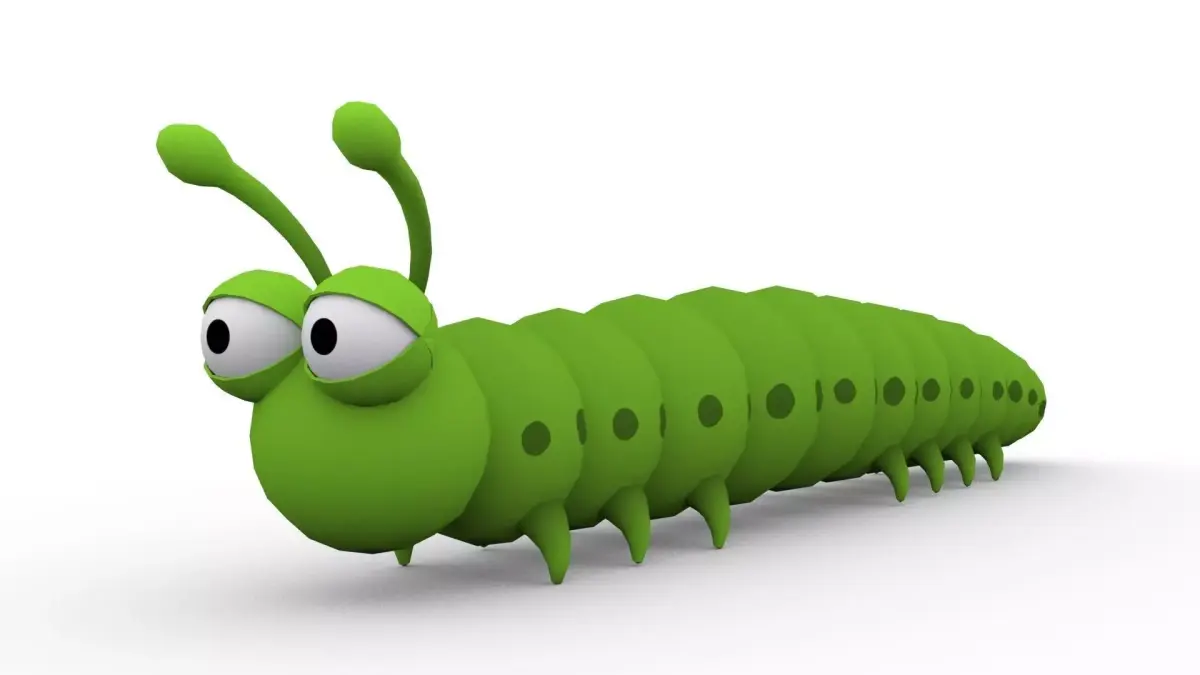 Carterpillar Toon Animated Low-poly 3D model