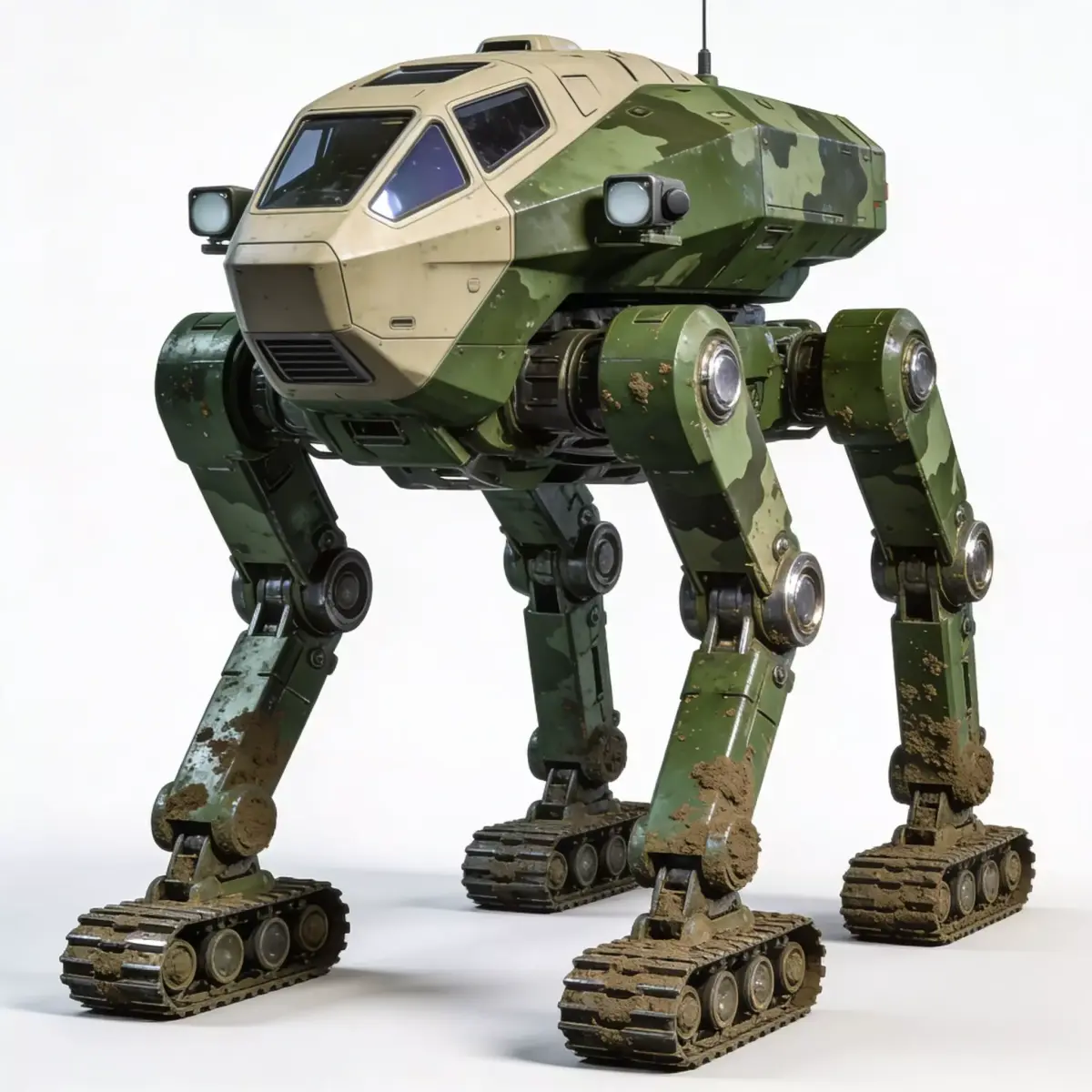 Realistic Hard Sci-Fi Quadruped Reconnaissance Walker Low-poly 3D model