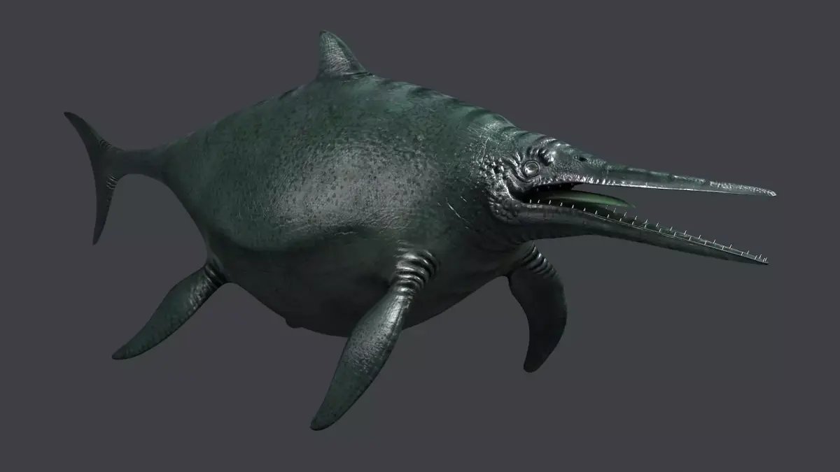 Ichthyosaur ichthyosaurus giant lizard fish marine reptile 3D model