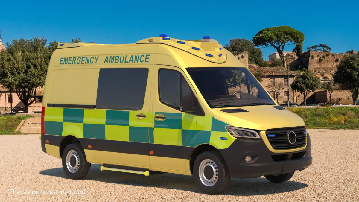 Emergency Ambulance Generic with Interior 3D model