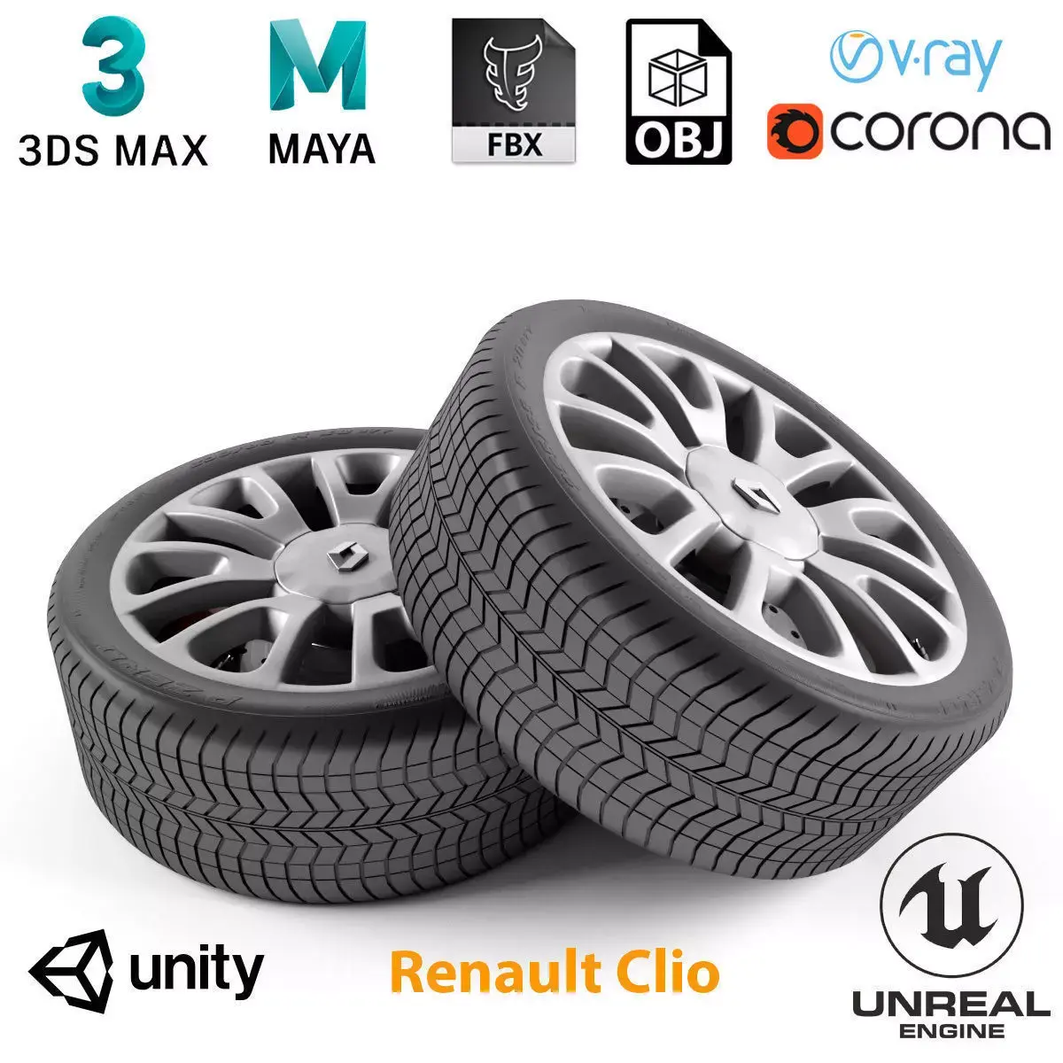 Renault Clio Wheel 3D model