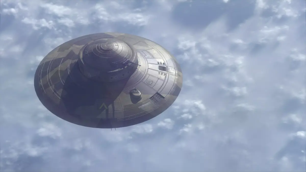 Haunebu ufo with camouflaged surface 3D model