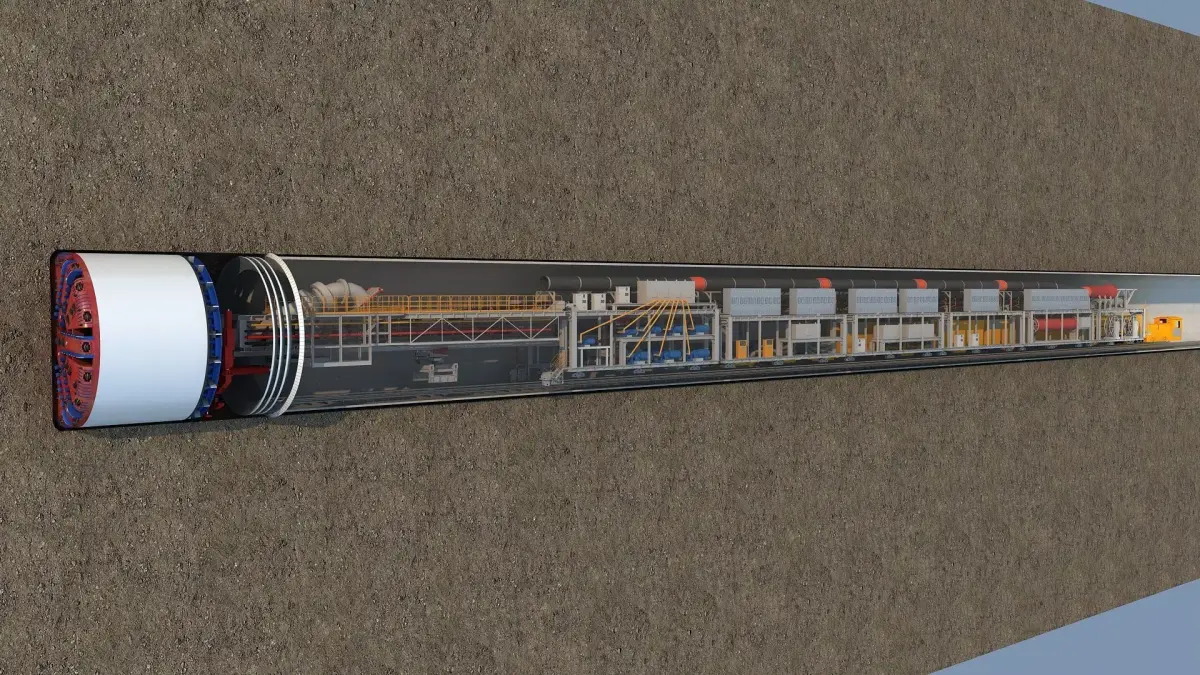 Tunnel boring machine 3D model purchase