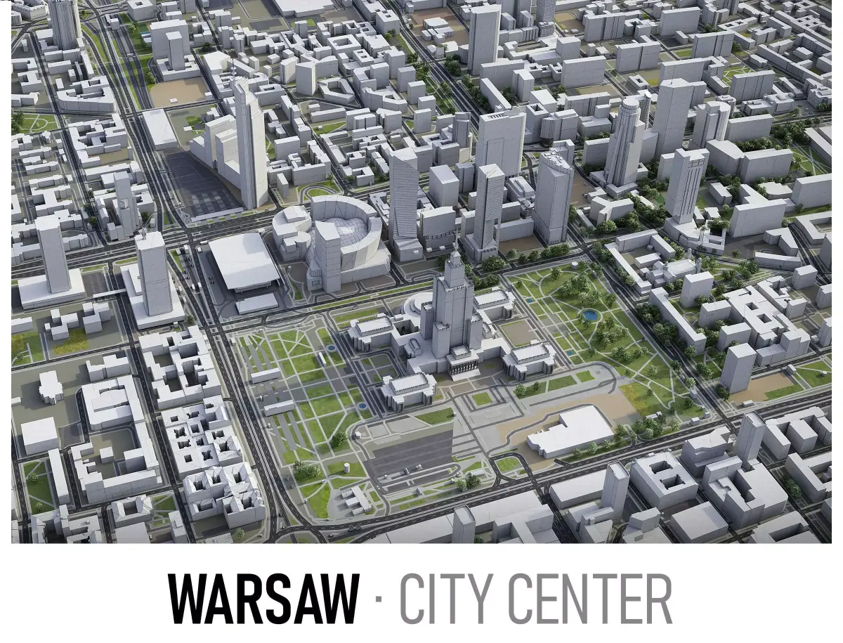 Warsaw Low-poly 3D model