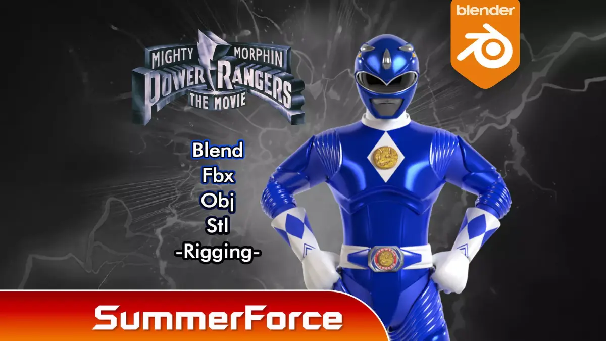 Blue Ranger - Mighty Morphin Power Rangers The Movie 3D model