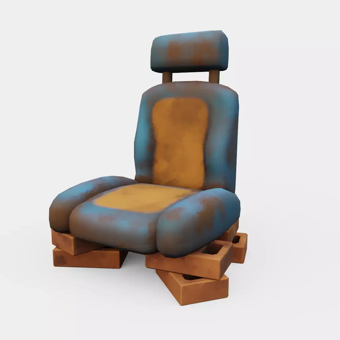 Car seat Low-poly 3D model by VanessaAraujo