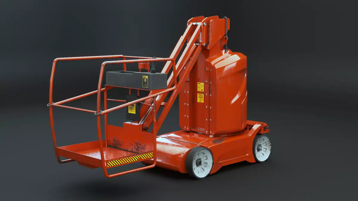 Used Electric Warehouse Boom Lift Low-poly 3D model