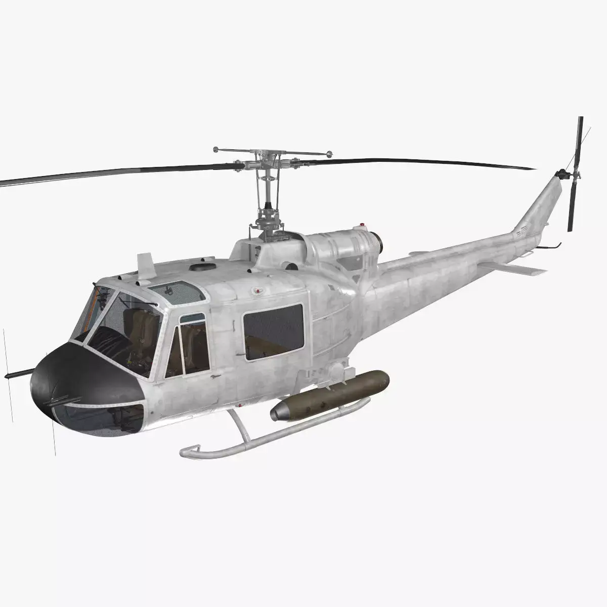Bell UH-1B Blank Livery Complex Animation Low-poly 3D model