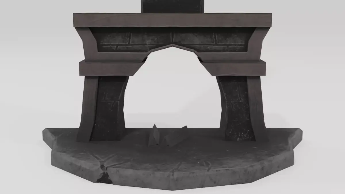 Stylized Fireplace part of Witch Interior pack Low-poly 3D model