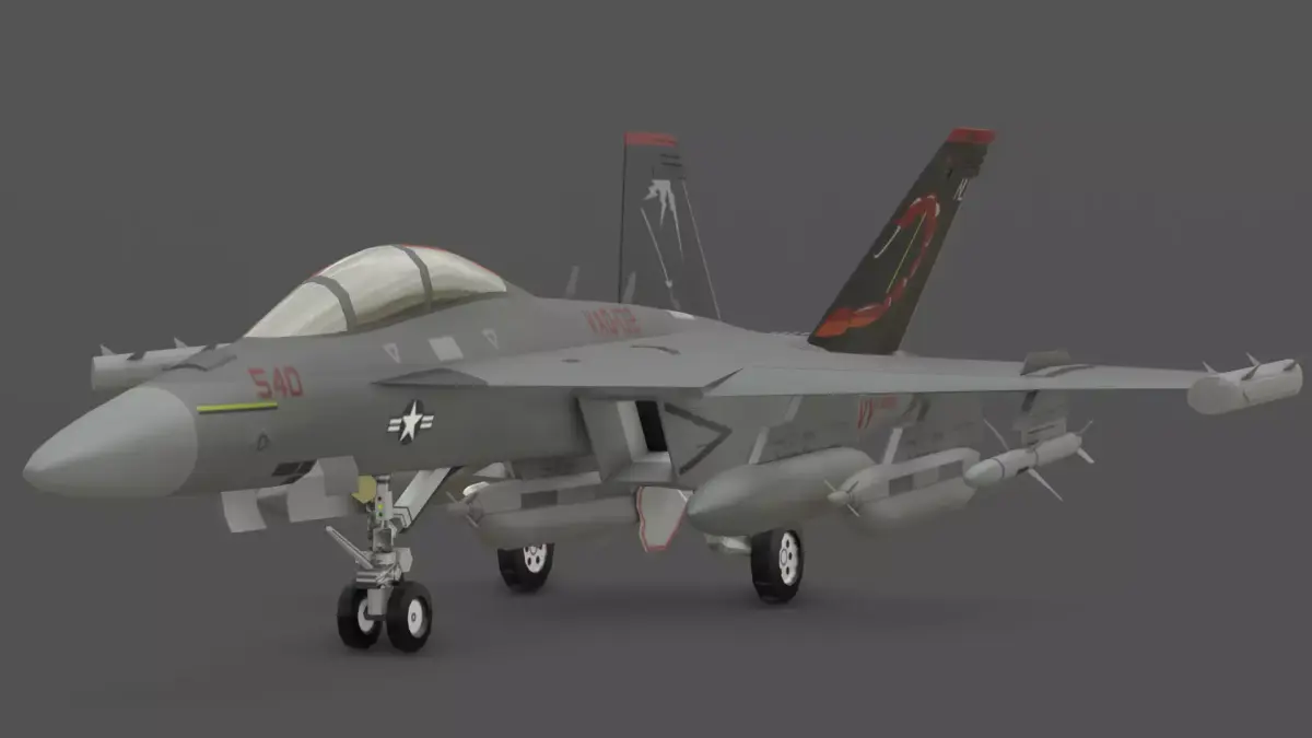EA-18G Growler Jet 3D Model Low-poly 3D model