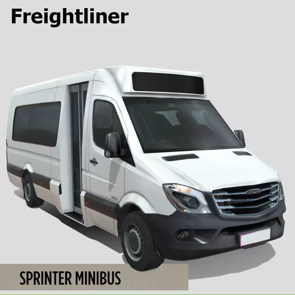 Freightliner Sprinter minibus 3500 Low-poly 3D model