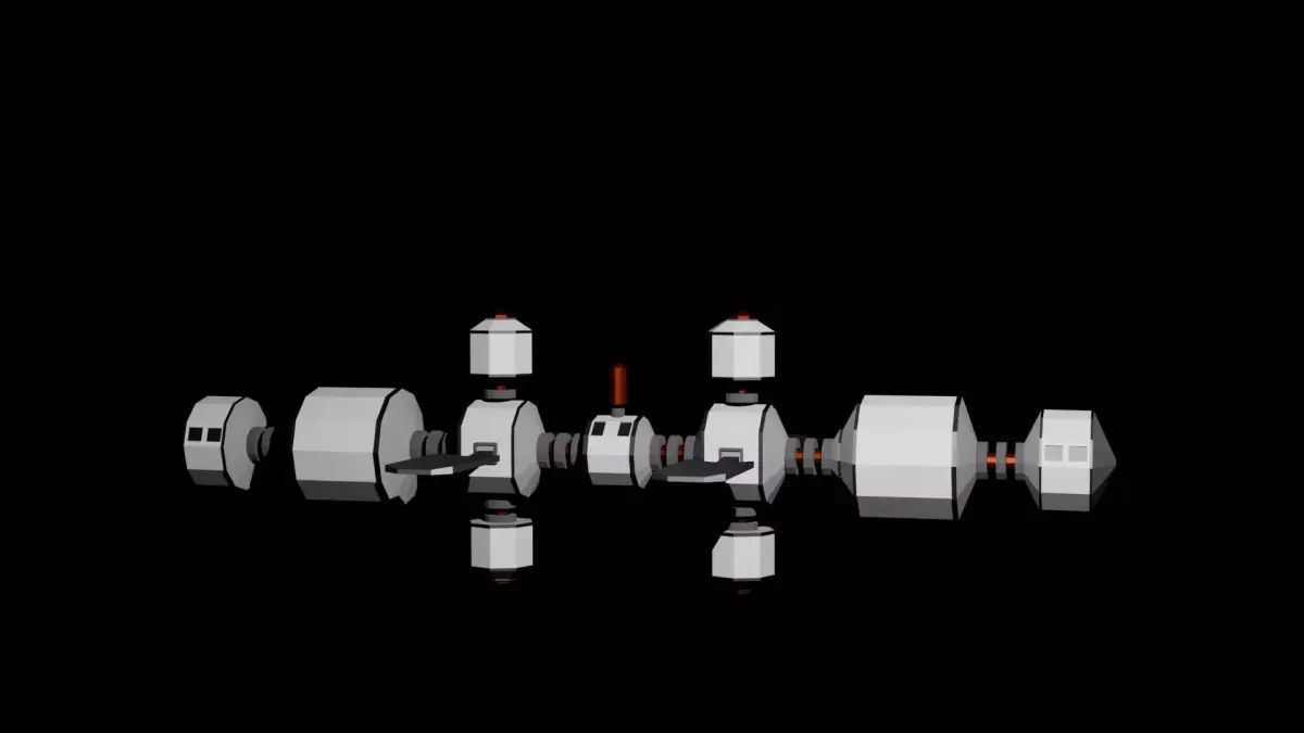 Low Poly Sci-Fi Industrial Pipe Low-poly 3D model