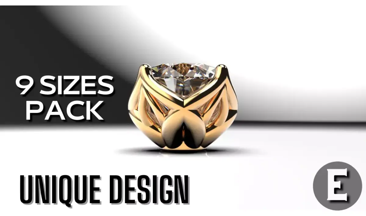 engagement ring head or unique stud earrings package 3D print model