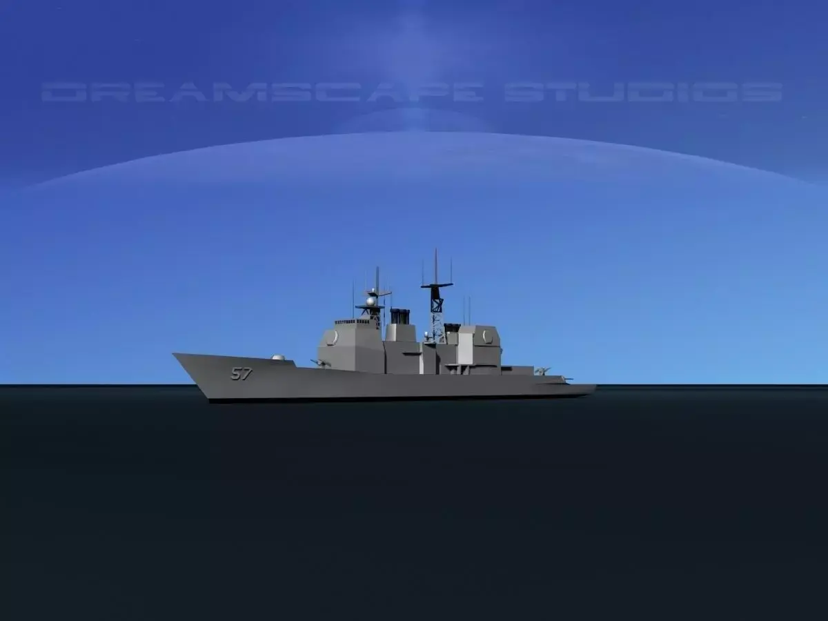 USS Lake Champlain CG-57 LP Low-poly 3D model