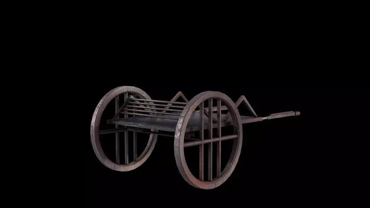 cart model medieval Low-poly 3D model