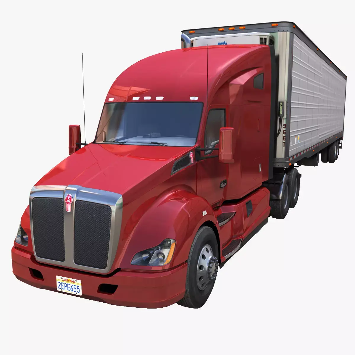 Kenworth T680 van trailer 3D model