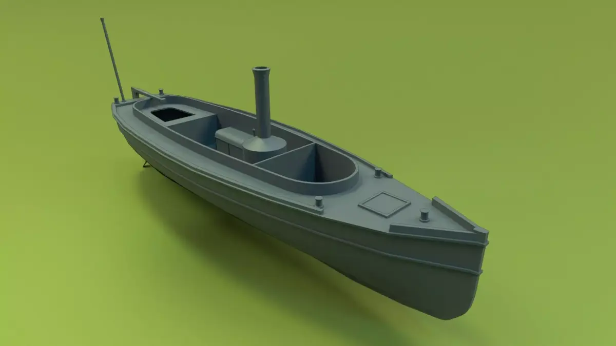 Steam Lifeboat 1880 Low-poly 3D model