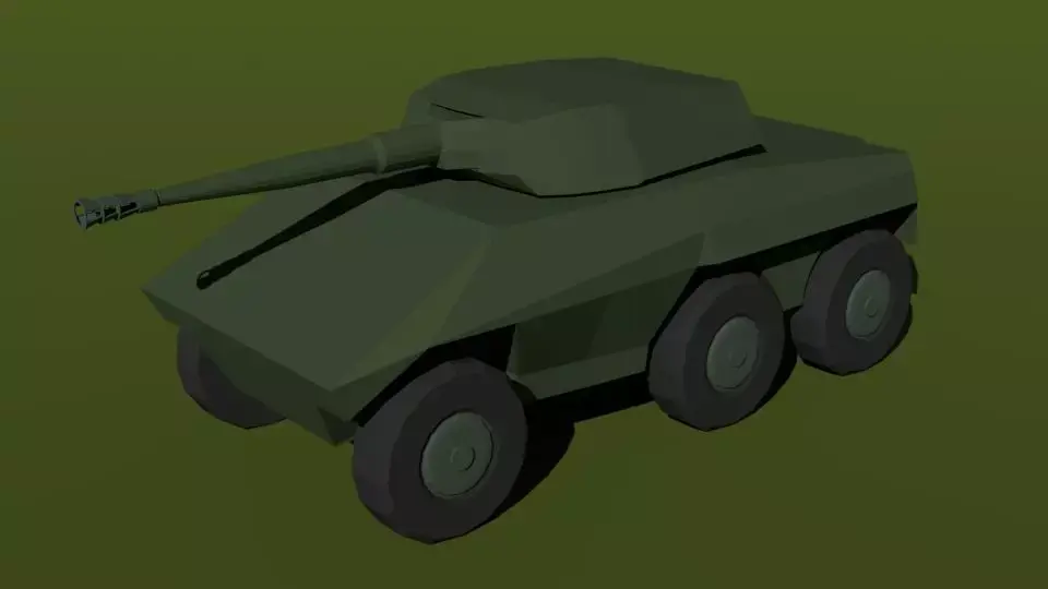 Engesa EE-9 Cascavel Low-poly 3D model